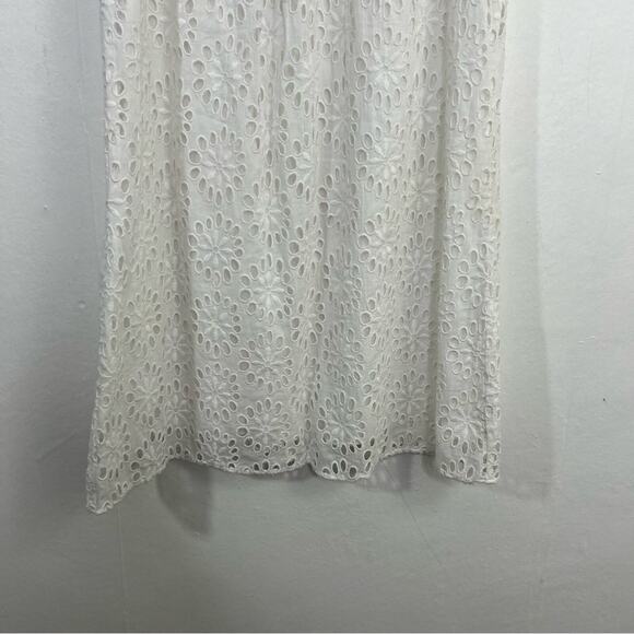 Sail to Sable White Floral Eyelet Flutter Sleeves Shift Dress Size XS - Picture 5 of 11
